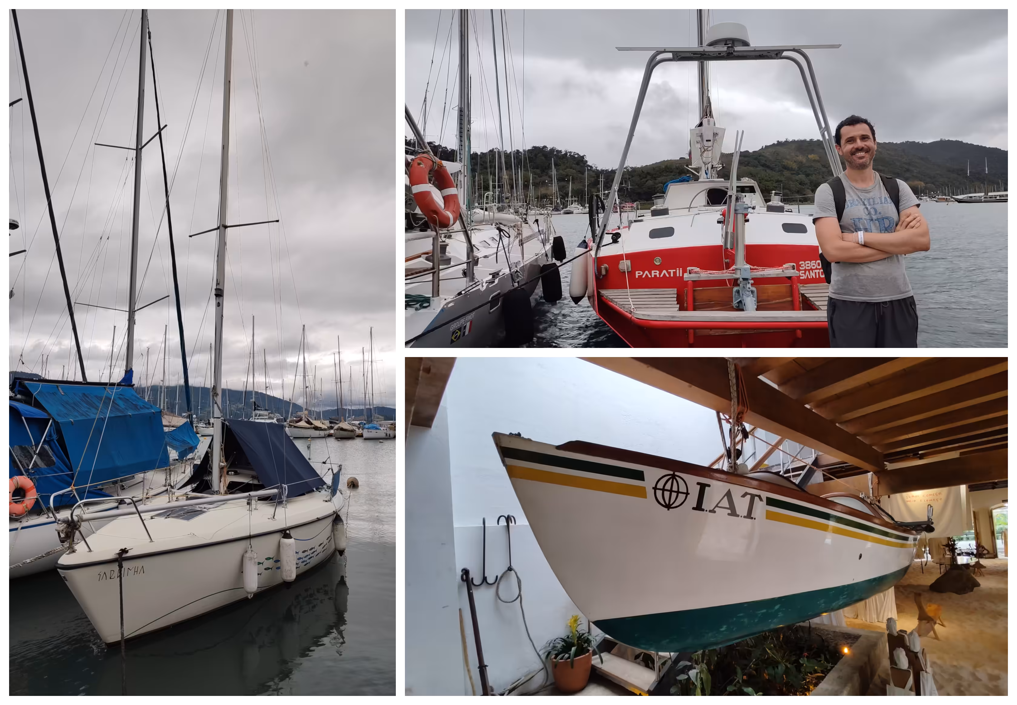 Na imagem podemos ver três fotos. Na esquerda temos o Sardinha, na direita superior temos o Paratii e na direita inferior podemos ver IAT.